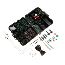 155 шт. Рыболовные Снасти Коробка Карп вес предохранительные зажимы крючки Вертлюги волосы установки черный снасти коробка рыболовный агрегат для ловли карпа термоусадочная трубка Pesca