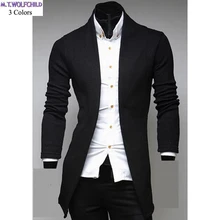 Осенний мужской кардиган с v-образным вырезом вязаные пальто повседневные мужские однотонные вязаные свитера модная мужская тонкая одежда