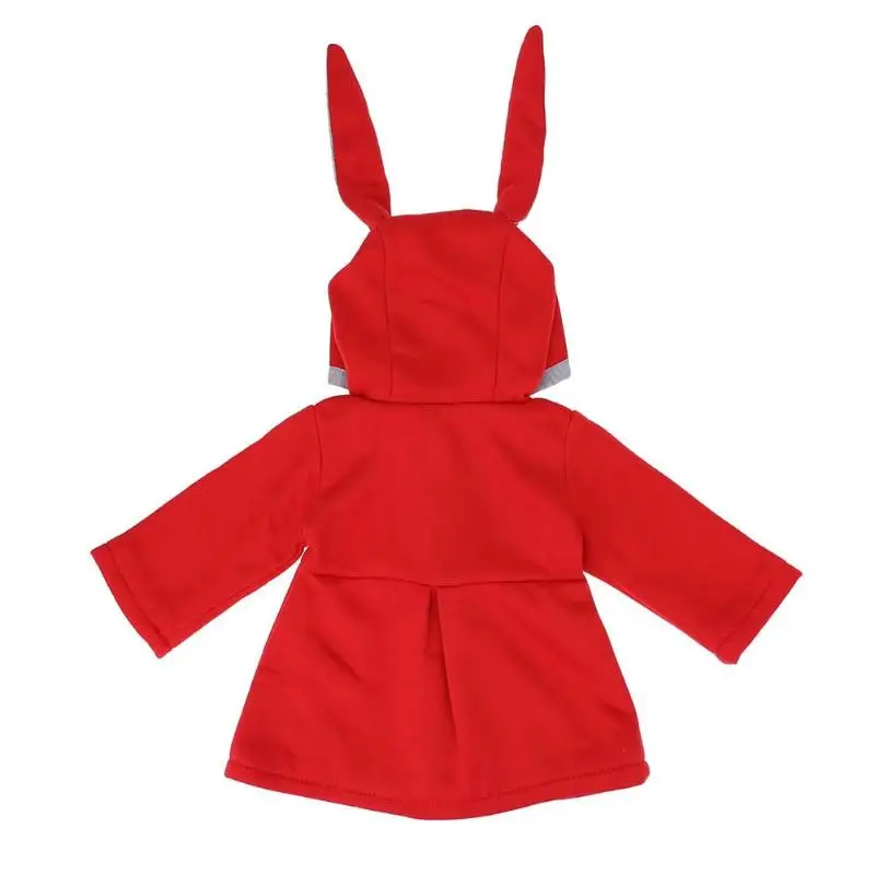 Милый кролик уха пальто с капюшоном для девочек Топы корректирующие детская теплая верхняя одежда детская Костюмы одежда для малышей пальто для девочек