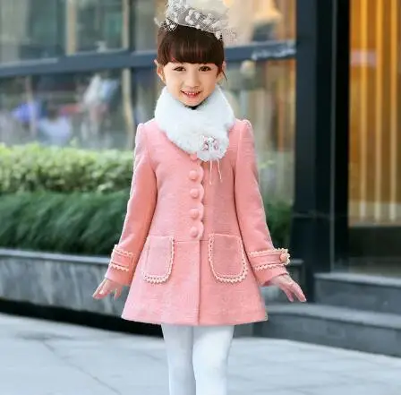 

Children Clothing 2019 Girls Coats and Jackets Winter Wool Coats Kids Clothes Overcoat Girls Outerwear 5-12Years