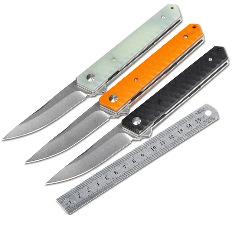 

P01 Stone Washing Folding Knife 58HRC 8CR13MOV Blade G10 Handle Hunting Camping Tactical Utility Collection EDC Tool Pocket Gift