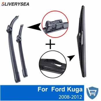 

SLIVERYSEA Front and Rear Wiper Blade no Arm For Ford Kuga 2008-2012 High quality Natural Rubber windscreen 24''+16''
