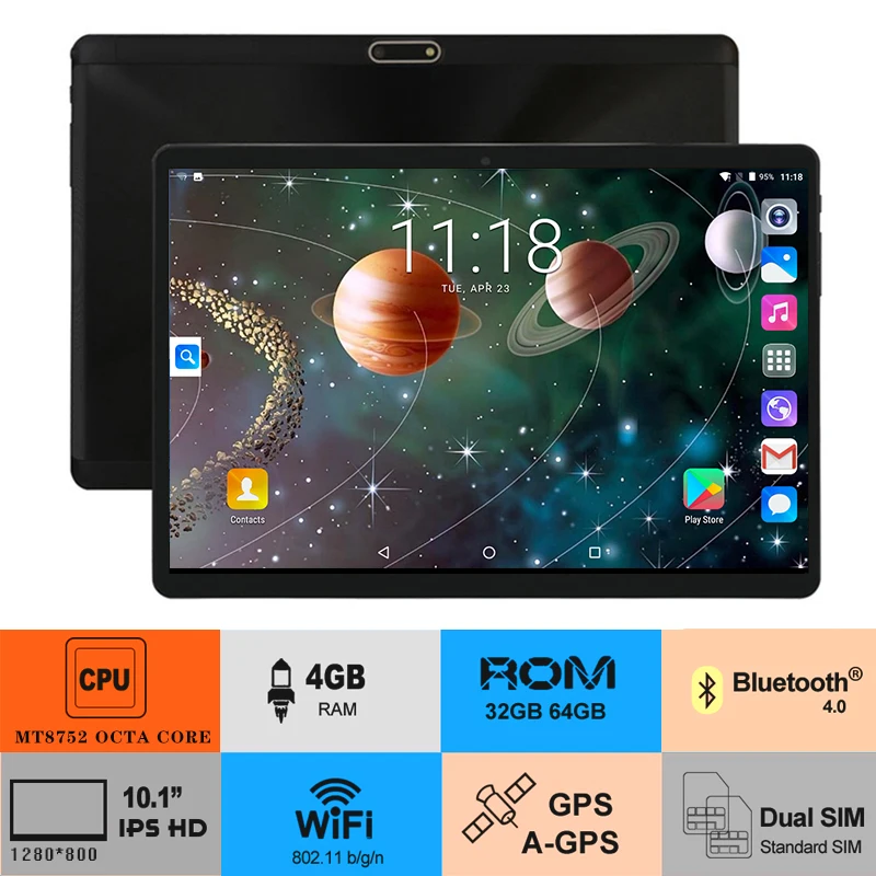 

Global 10 Inch tablet 3G 4G FDD LTE Android 8.0 Octa Core 1280X800 IPS 2.5D Touch Screen RAM 4GB ROM 64 GB GPS tablet 10 GPS Pad