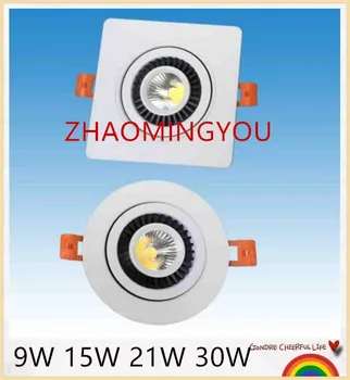 

1PCS Rotation COB led Downlight 9W 15W 21W 30W Led ceiling lamp AC85-265V Round Recessed LED Ceiling light Spot Light Lamp