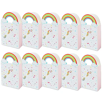 

100pcs Kraft Paper Unicorn candy box Gift Bag Sweets Candy Packing Pouches wedding baby kid birthday party decor Wrapping Supply