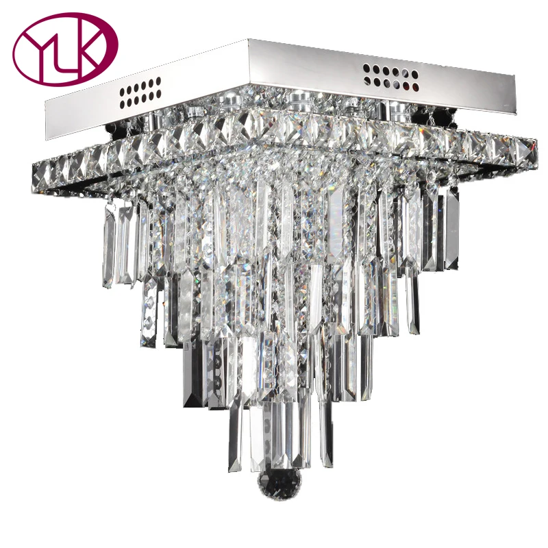

Youlaike Square LED Chandelier For Ceiling Luxury Flush Mount Crystal Lighting Fixtures Living Dining Room Lustres De Cristal