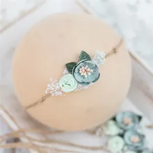 Новорожденный реквизит для фотосессии шапочка для новорожденного, для малыша волосы аксессуары для фотосессии девочки реквизит для фотосессии вязаный крючком повязка на голову с жемчужным цветком