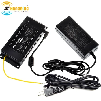 

Mode A&B PoE injector 6 Port Power over Ethernet Gigabit PoE patch panel Including 48 Volts 60 Watts Power Supply for IP camera