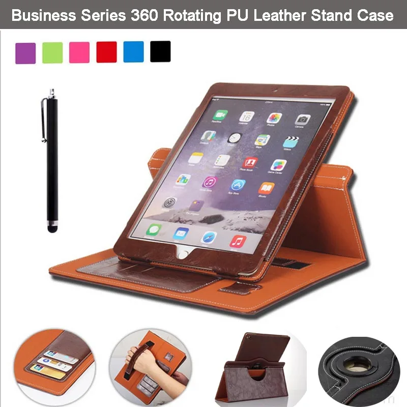 

For Apple iPad 2/ 3/ 4 360 Degree Rotating Pu Leather Stand Folio Case Cover (Hand Strap, Multi-Angle, Card Holder)