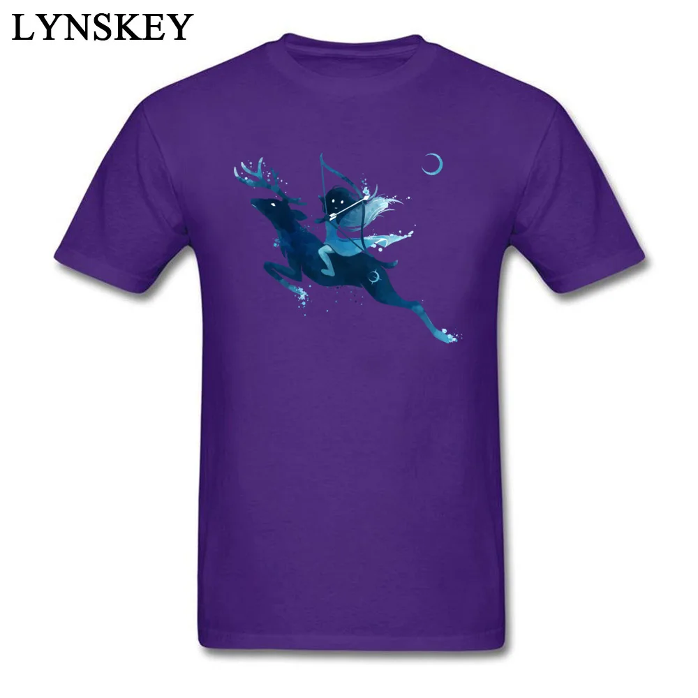 Funny Printing Autumn Elf Archer Short Sleeve T-Shirt 100% Cotton Round Collar Male Tops T Shirt Slim Fit Tee-Shirts Elf Archer purple