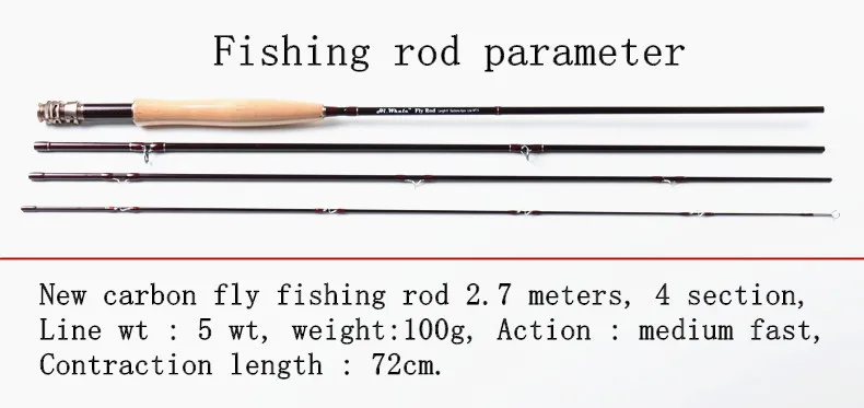 Vara de Pesca com Mosca Conjunto de 2.7 Metros de Altura de Carbono Linha de Pesca com Mosca Pacote de Fluxo Voar Voar Seção 4 Plug Isca Combinação Vara 5 Esporte e Lazer