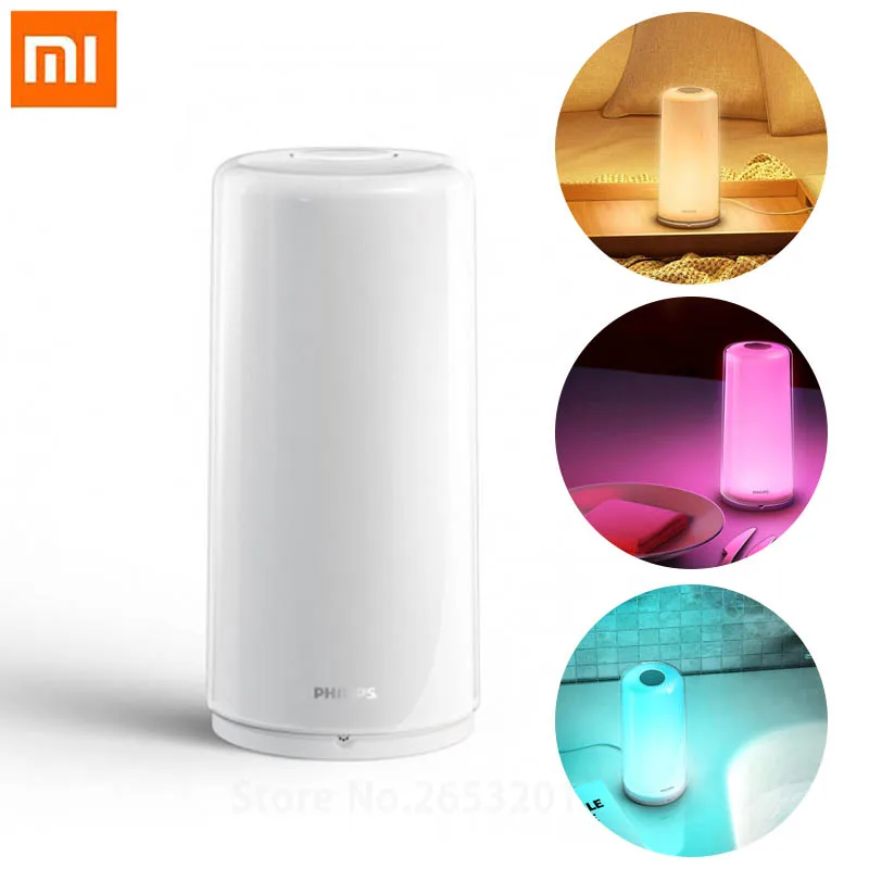 

Xiaomi Philips Customize Smart LED Bedside Lamp RGBW Dimmable Night Light USB Type-C WiFi Bluetooth Smart Mi Home APP Control
