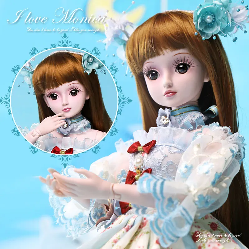 

BARBIE 1/3 BJD SD dolls 19 Joints Dolls 60CM Monika reborn baby girls High Quality toys Birthday Children Gifts Evening Dress