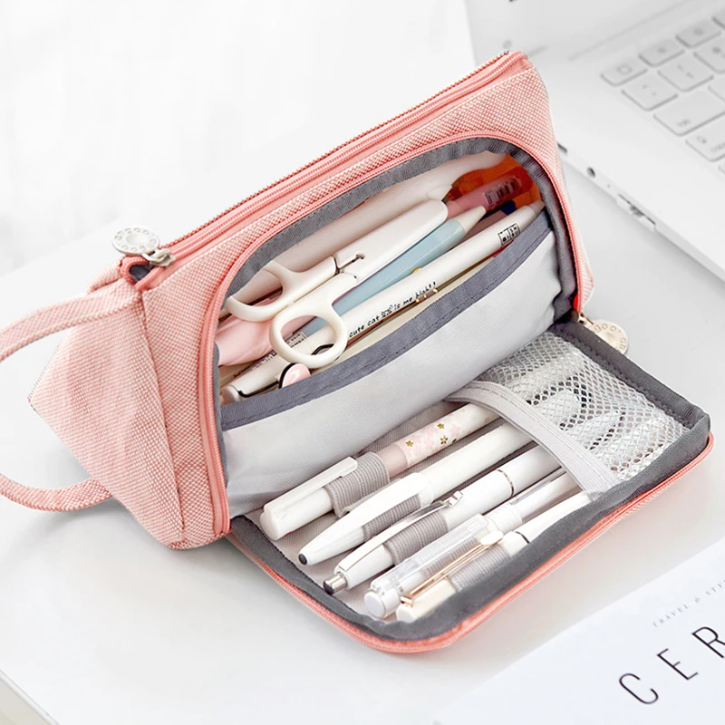 

Kawaii Oxford Cloth School Student Pencil Case Large Capacity Pencil Bag For Pouch Box Can Put 50pcs Pen Stationery Supplies
