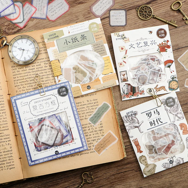 

Restore Ancient Ways Time Sea Frames Stickers Set Decorative Stationery Craft Stickers Scrapbooking DIY Diary Album Stick Label