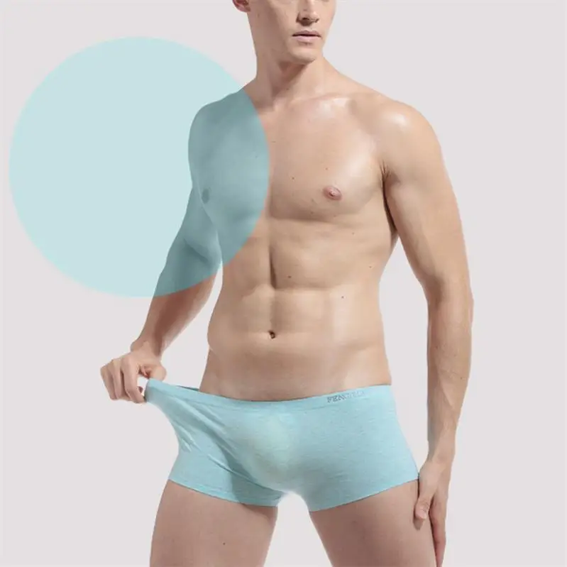 2017 New Sexy Style Fashion Men Comfortable Solid Seamless Underwear Breathable Shorts Male Panties Underpants Multi Colors