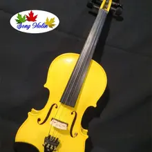 Отличные Желтые цвета электрическая и акустическая скрипка 4/4#7976