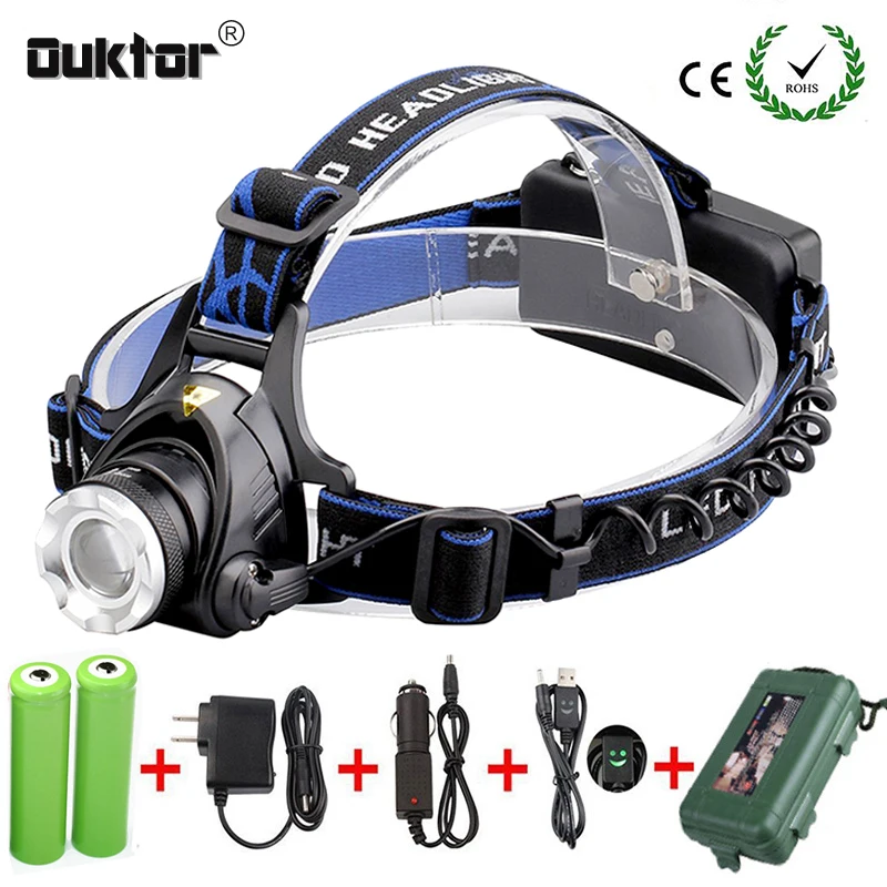 

High Power LED Headlamp CREE XM-L L2 / T6 Zoomable Headlight Waterproof Head Torch Flashlight Forehead Fishing Hunting Light