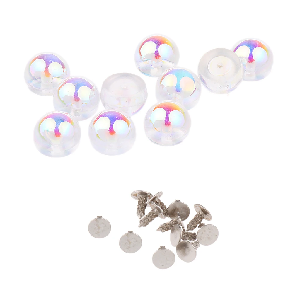New Arrived 10 Sets Colored Pearl Rivets Studs Buttons for Cloth Hat Bag Shoes Crafts Decoration DIY Home Garment Accessories