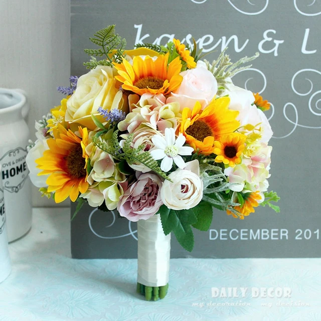 Yellow Flowers Wedding Dress