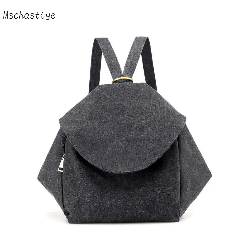 

Women Backpack Mschastiye 2018 Brand Canvas College High Middle School Bags For Teenager Boy Girls female bag shoulder bags