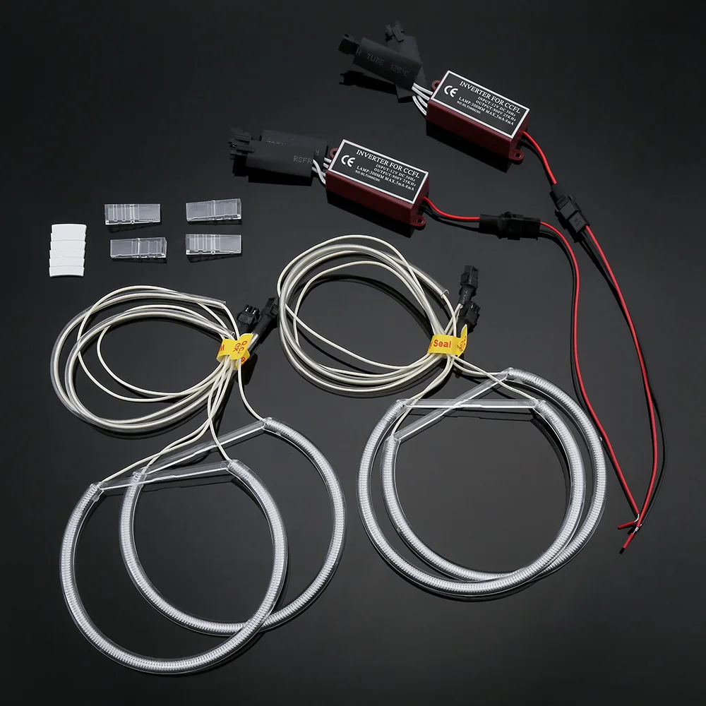 4 قطع 131 ملليمتر سيارة CCFL LED عيون الملاك هالو خواتم مع الأصلي العارض 12 فولت ل BMW E36 E38 e39 E46 الأبيض عيون الملاك هالو خواتم