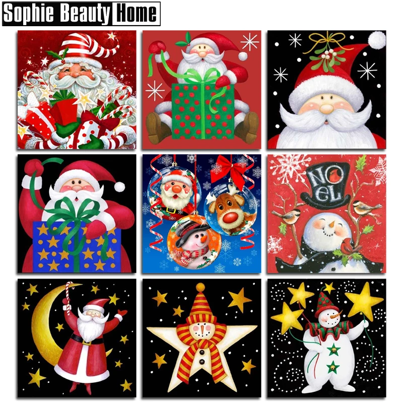 christmas diy 5d diamond painting cross stitch santa claus snow man christmas diy 5d diamond painting cross stitch santa claus snow man needlework full diamond mosaic diamond embroidery 189211 in diamond painting cross