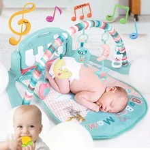 Dadaism Младенческая мультяшная Колыбель Игрушки для маленьких девочек и мальчиков фитнес-рамка многофункциональная ножная фортепианная музыкальная игра одеяло Детский ползающий коврик