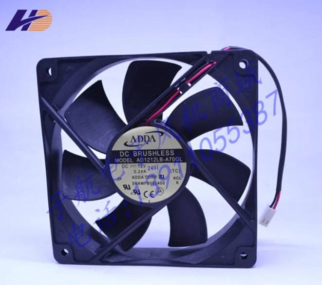 

Wholesale: original ADDA AD1212LB-A70GL 120*120*25 12V 0.24A 2 wire rack fan