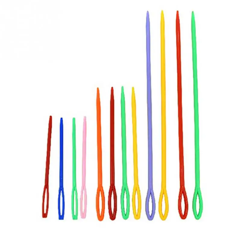 

10Pcs Plastic Crochet Hook Knitting Needle Safe Child Kid Weave Sewing Knitting Cross Stitch Needle Bodkin Sweater Scarf #20