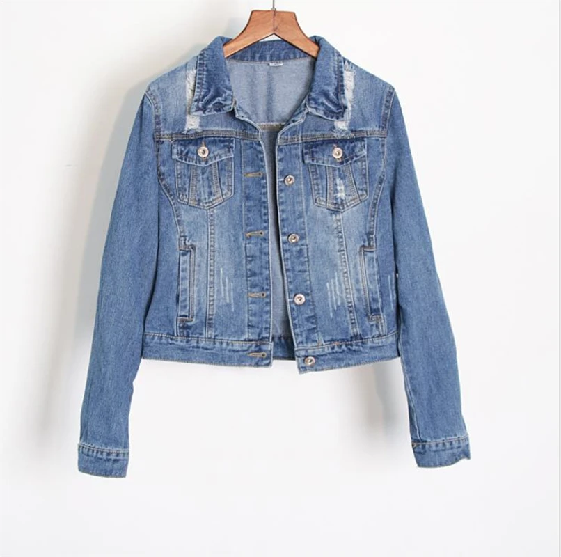 

Spring Plus Size Denim Jackets Female Autumn Oversize Slim Cowboy Coat Women Vaquero Tops Lady Vaquero Overcoat Denim Outerwear