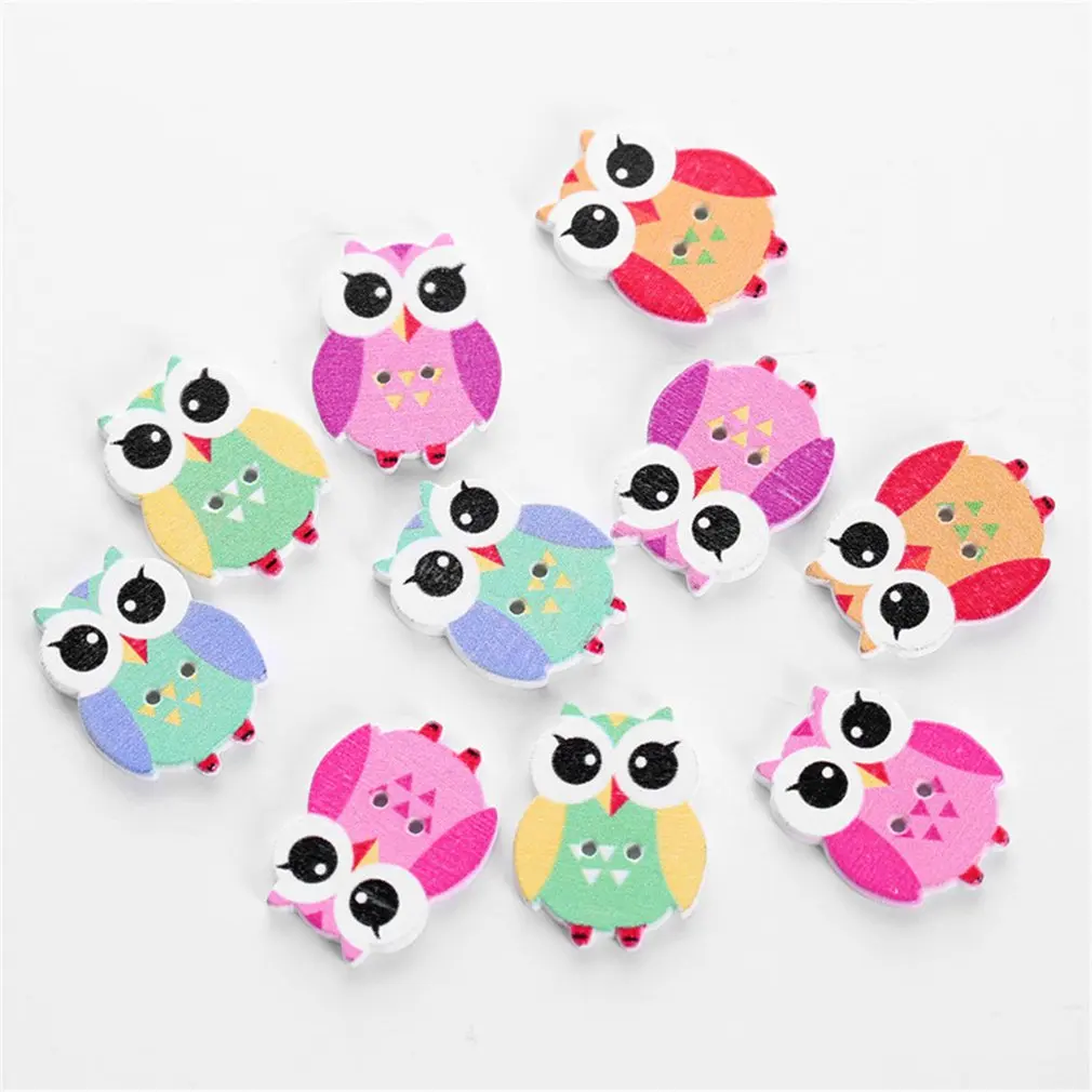 

2018 NEW Owl Decorative Wooden Button Hot DIY Home Decor DIY Doek Accessoires dropshipping