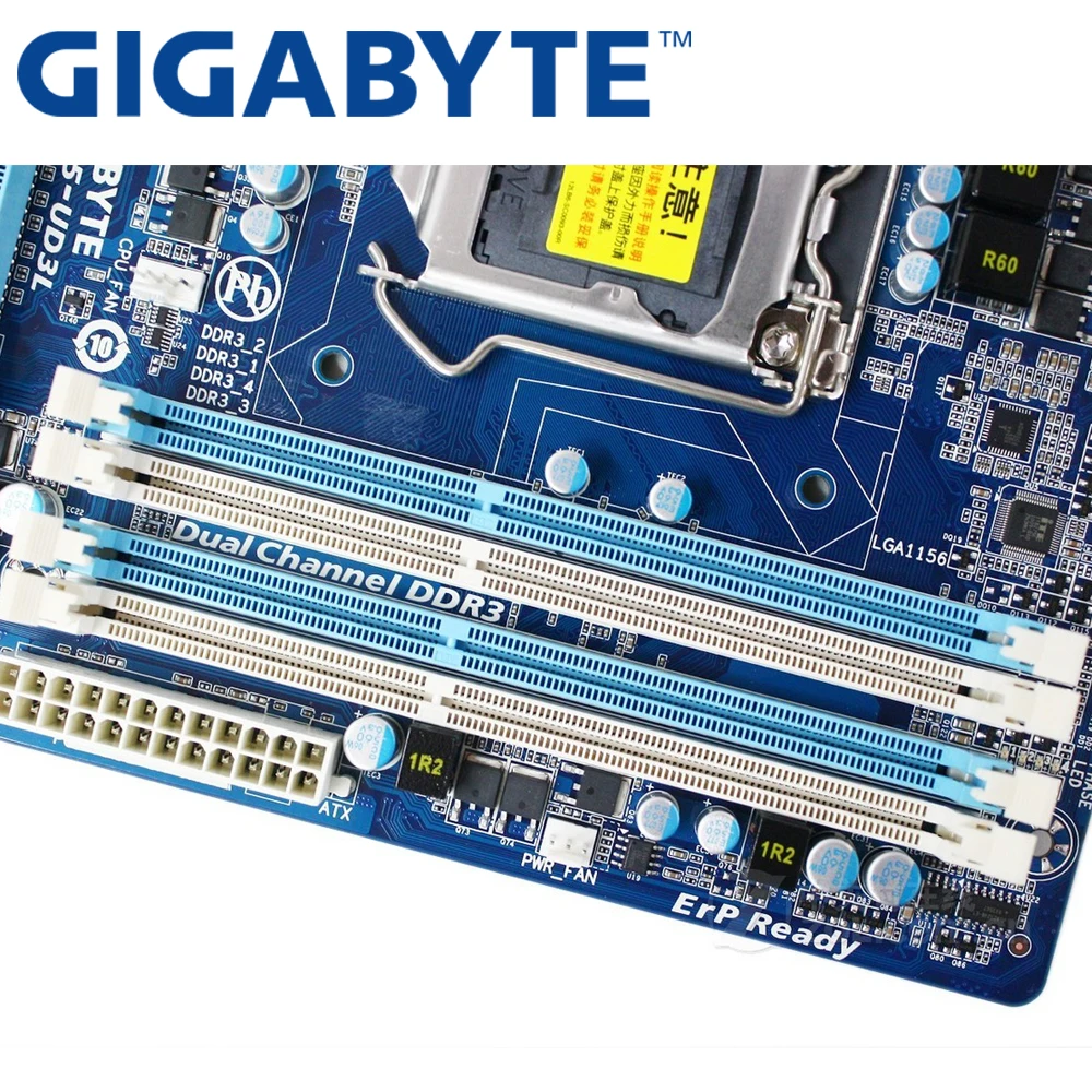 Десктопная Материнская плата GIGABYTE P55 Socket LGA 1156 i3 i5 i7 DDR3 16G ATX оригинальная UEFI BIOS б/у