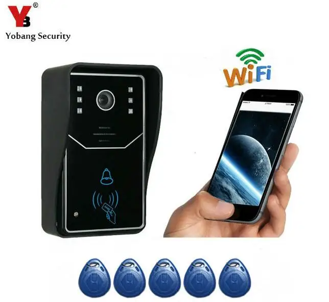 

Yobang Security WiFi Door Monitor wireless Video Door Phone Recording Doorbell Intercom Wifi RFID Access Waterproof Camera