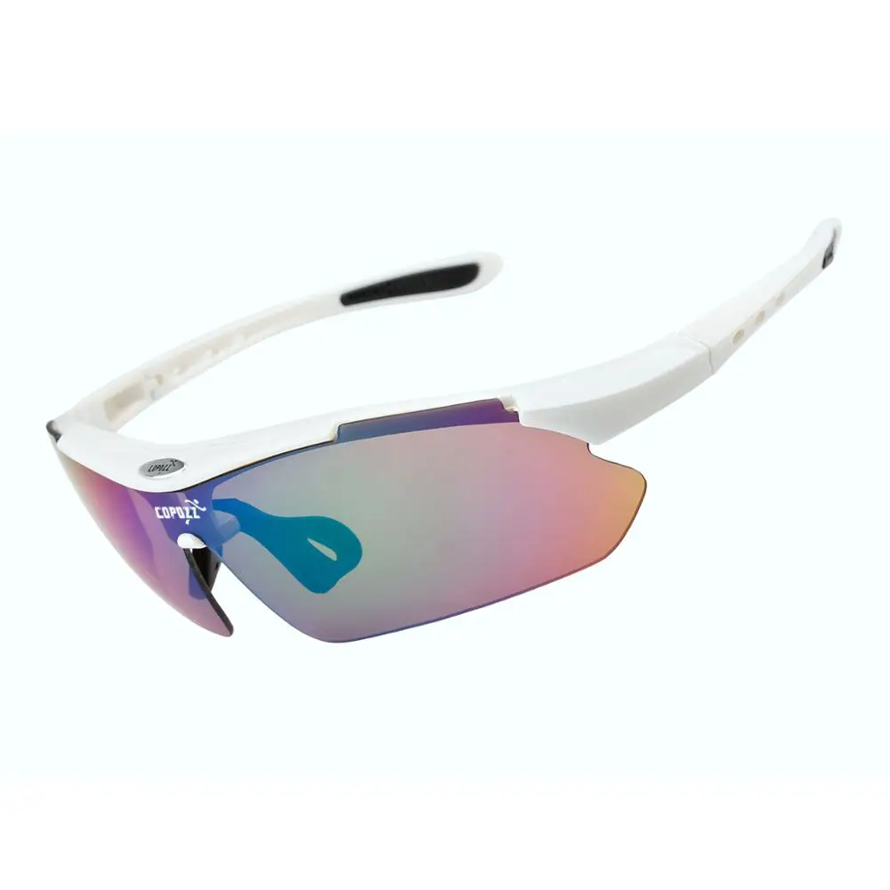 COPOZZ велосипедные очки, велосипедные спортивные MTB велосипедные солнцезащитные очки для мужчин, мотоциклетные очки с защитой от ультрафиолета, очки с 3 линзами, оправа для близорукости - Цвет: Белый