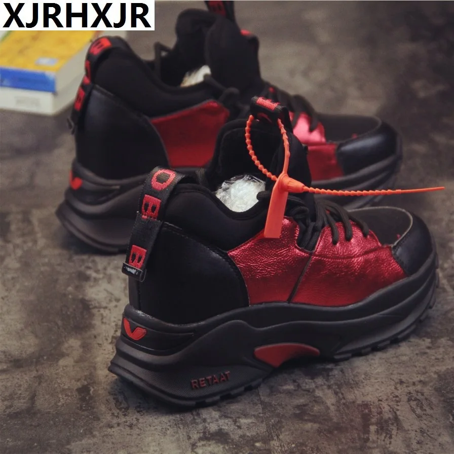 

2019 New Plush Warm Winter Women Shoes Fluffy Furry Fur Flat Shoes Woman Casual Sneakers Creepers Flats Baskets Height Increase