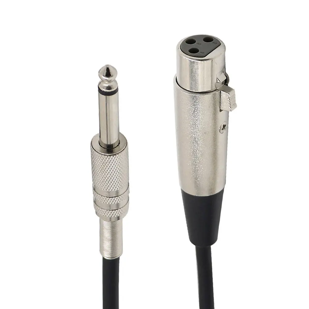 

Hot Sale 3 Pin XLR Female to 1/4" 6.35mm Mono Male Plug Audio Microphone Mic Adapter with Cable