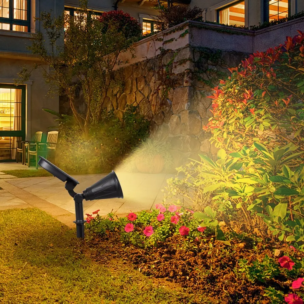 Movido a Energia Solar ao ar Pátio com Jardim Luz para ao ar Pacote Holofotes Livre Iluminação 2-em-1 Ajustável Led Solar Landscape Lâmpada Quintal 2 14 2 PACOTE Holofotes Movido A Energia Solar
