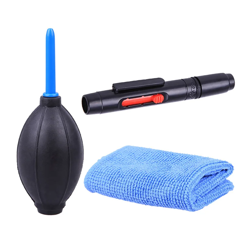 

3 in 1 Portable Camera Clean Kit Cleaning Cloth Camera Cleaner Pen Air Blaster Blower Accessories Set for Camera Keyboard Phones