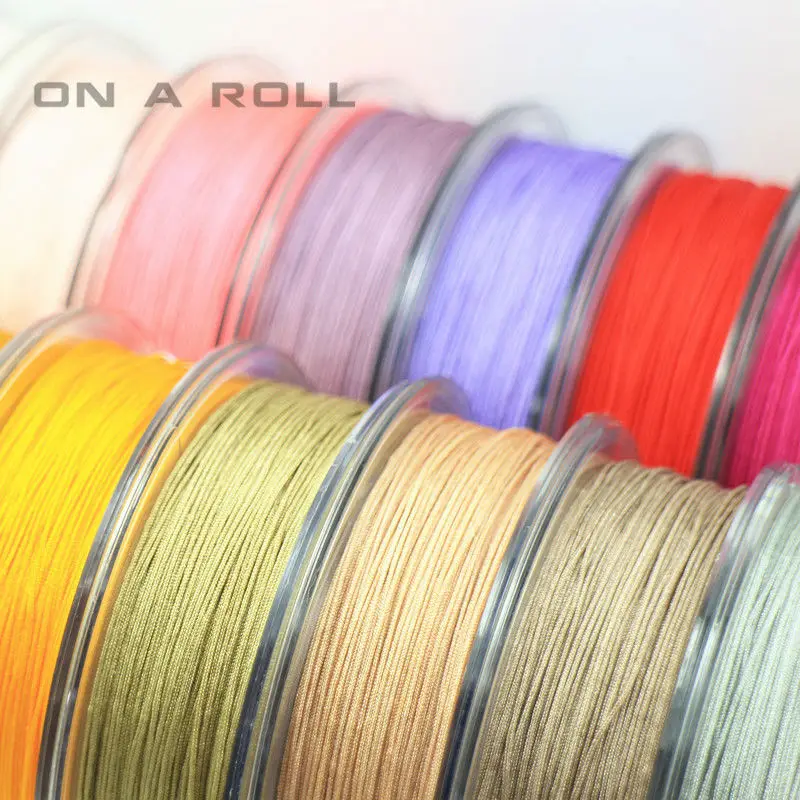 0.5mm 나일론 코드 스레드 중국어 매듭 Macrame 코드 팔찌 땋은 문자열 DIY Tassels 구슬 45m/롤