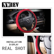 NWIEV чехол рулевого колеса автомобиля воздухопроницаемость сэндвич ткань Skidproof для hyundai I30 IX35 Nissan Juke Toyota Corolla Avensis
