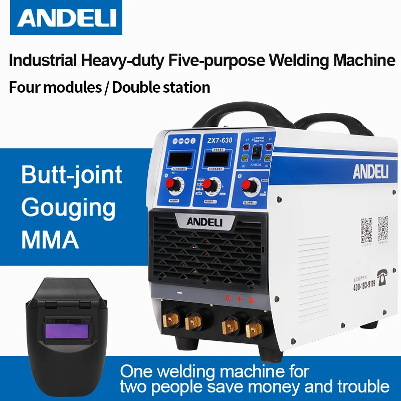 

Andeli Draagbare Eenfase Dubbele Bit Vier Modules Kerving/butt-joint/mma Spot Lassen Arc Multifunctionele Lassen Machine