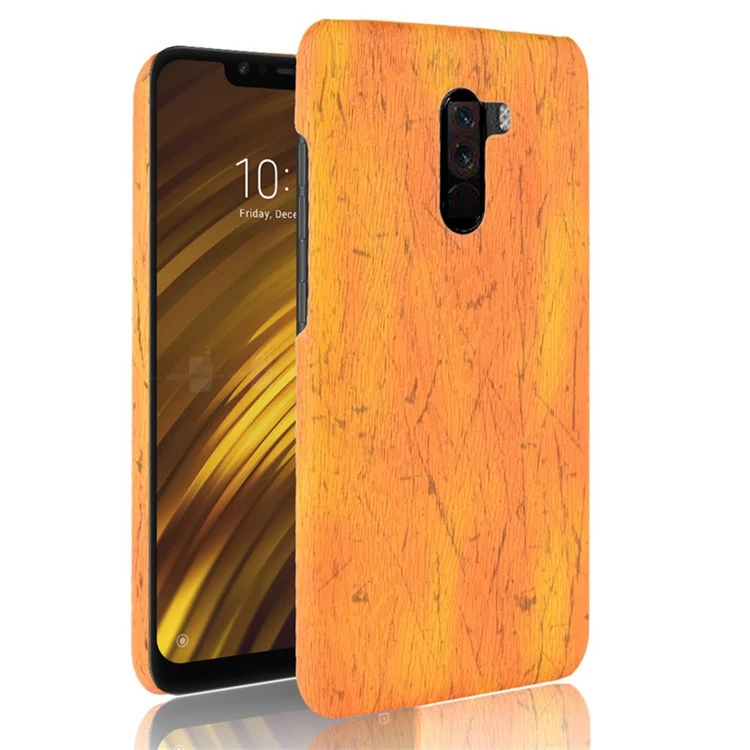 POCO F1 телефона текстура древесины ПК + PU чехол для Xiaomi задней панели