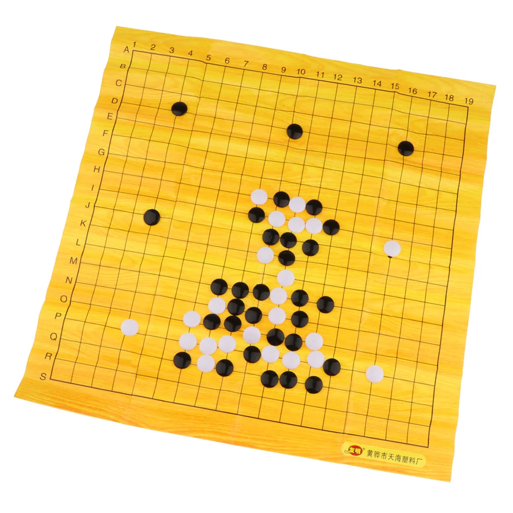 Foldable Game of Go Board Game WeiQi Chessboard Full Set Plastic