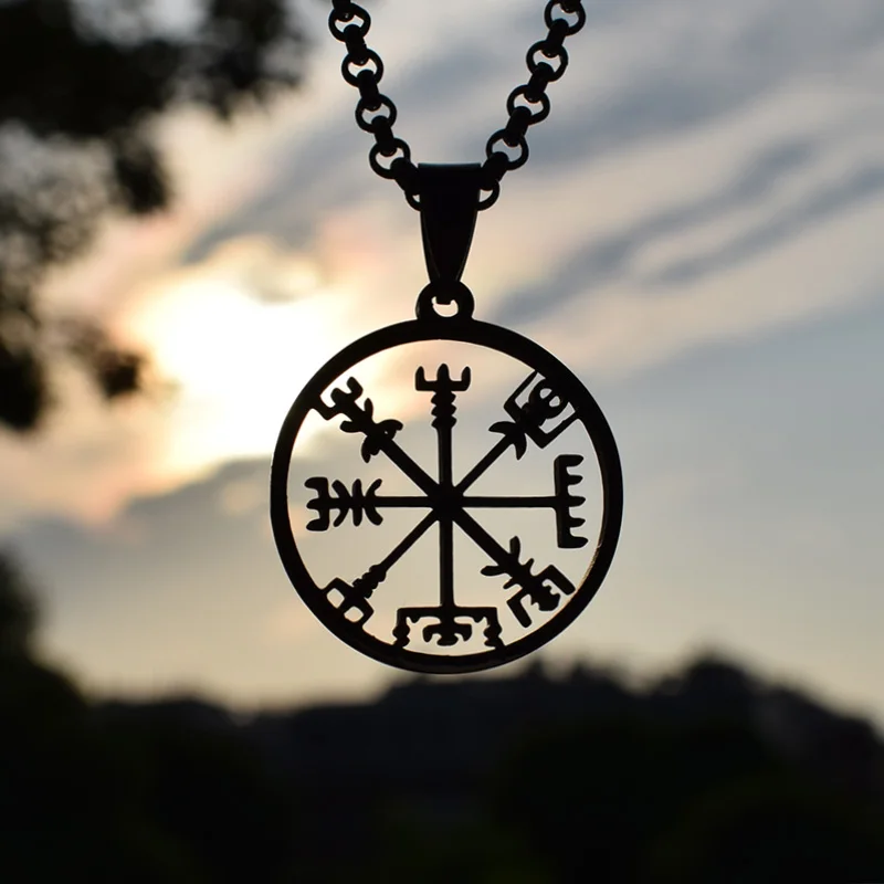 Abaicer нержавеющая сталь Викинг один символ Norse Runic кулон ожерелье руны викингов