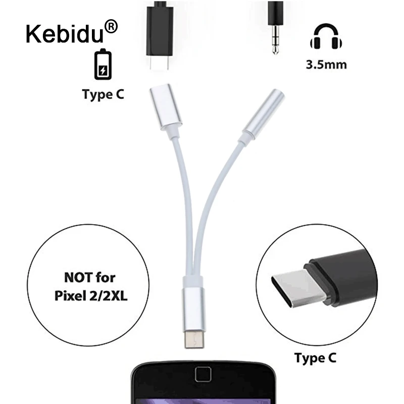 

kebidu Type-C to 3.5 mm AUX Jack Type c Male to Female Audio Splitter Earphone Adapter Audio Cable Wholesale