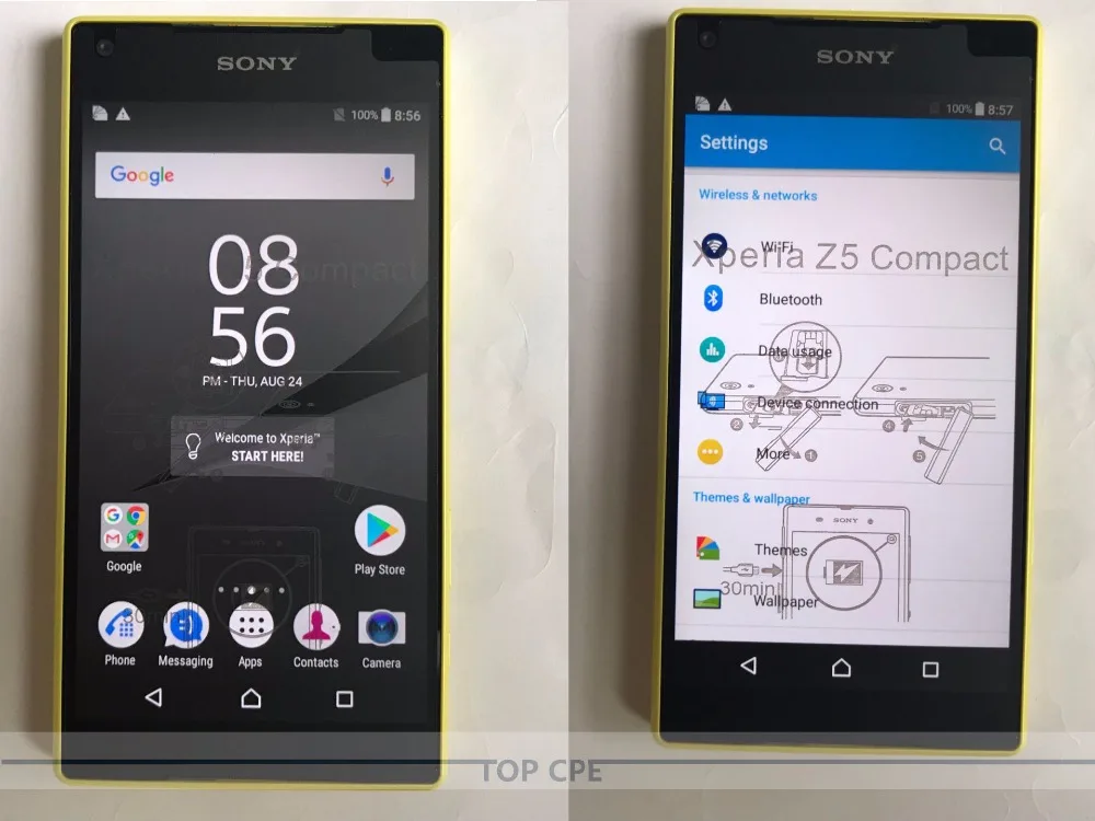 sony Xperia Z5 Compact E5823 разблокированный ОЗУ 2 Гб ПЗУ 32 ГБ Android четырехъядерный и четырехъядерный 4," 23MP 1080P мобильный смартфон