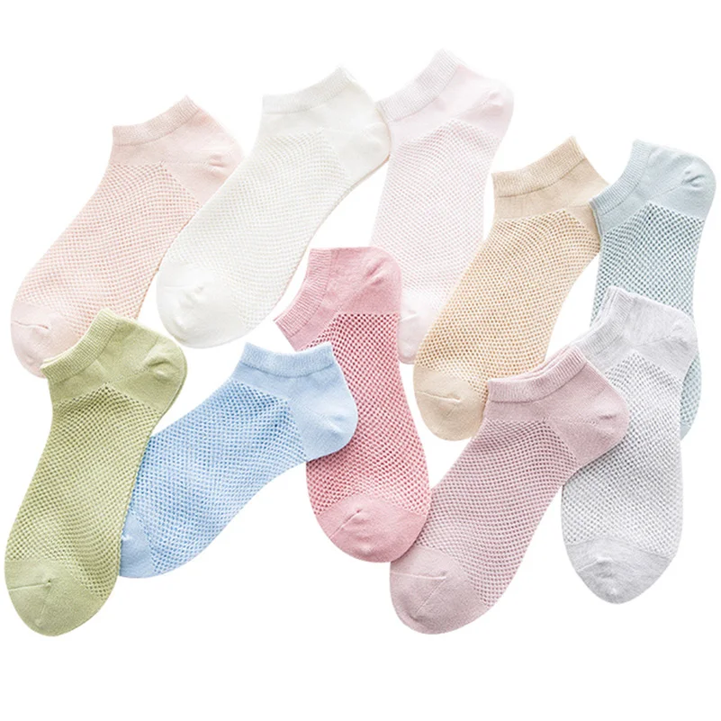 

5pairs Fashion New Arrival Womens Socks Casual Summer Style Ankle Socks Girl Socks Mesh Thin Breathable Sock Meia Sox Calcetines