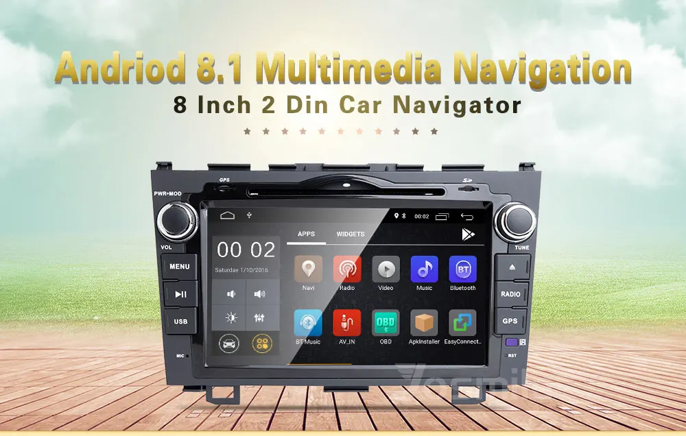 Josmile 2 Din Android 8,1 Автомобильный DVD плеер для Honda CRV CR-V 2006 2007 2008 2009 2010 2012 gps лента Авторадио Регистраторы аудио Wi-Fi