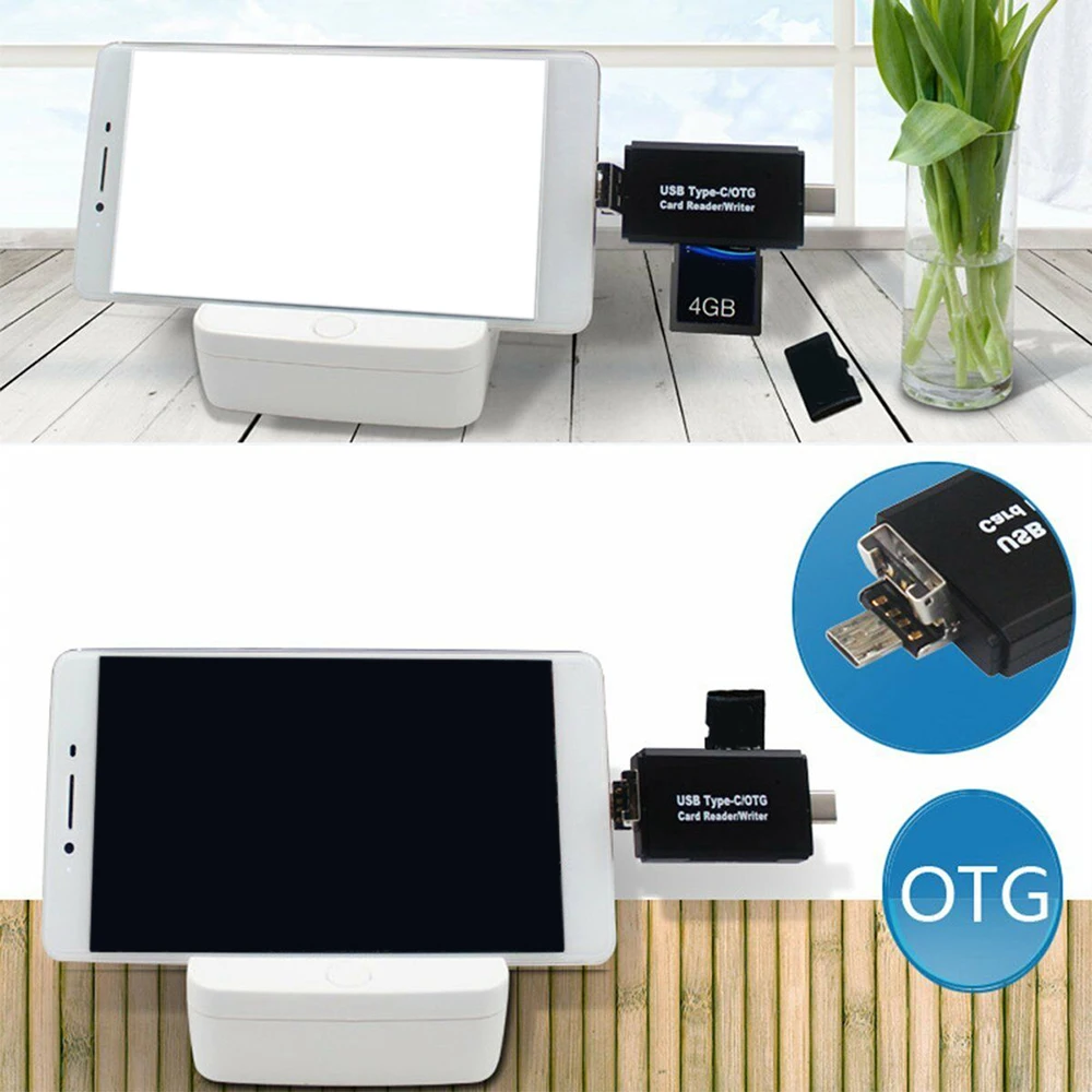 3 в 1 OTG кардридер высокой скорости USB2.0 Универсальный OTG TF/SD для Android компьютер удлинитель-переходник